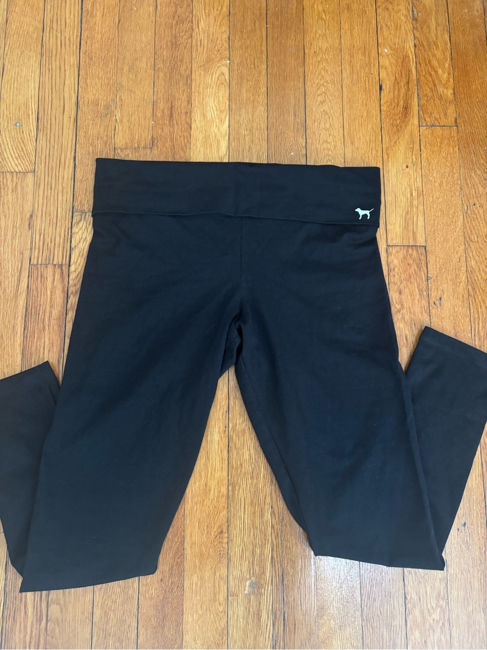 PINK Victoria's Secret Black Foldover Leggings